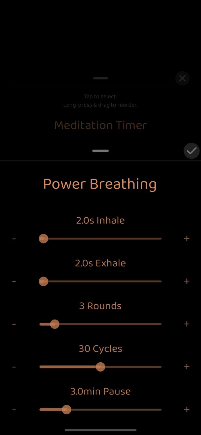 Breathe app interface, screen 2